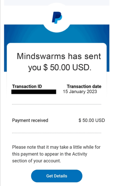 Mindswarms Payment Proof