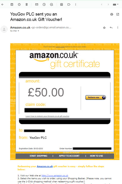 Amazon gift voucher