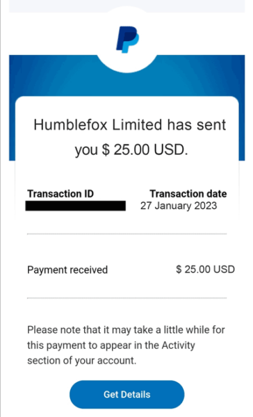 Earnably payment proof