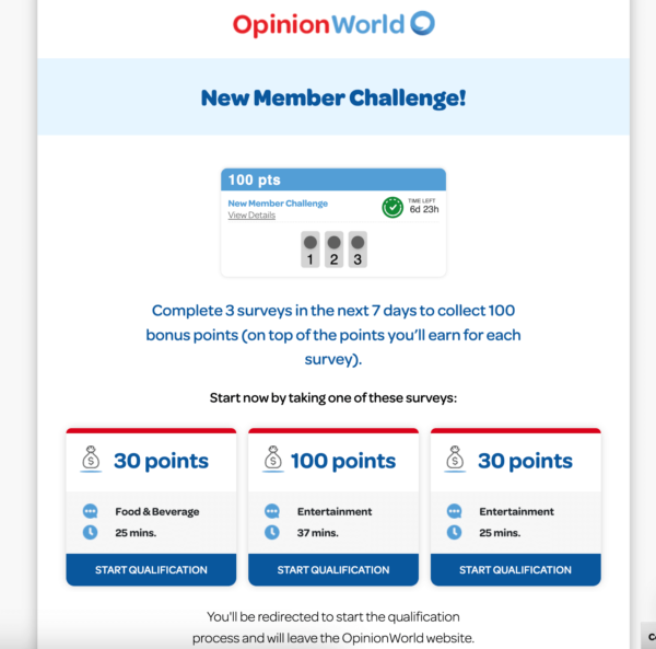OpinionWorld Available Surveys for New Members