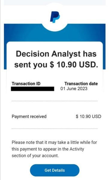 decision analyst american consumer opinion paypal