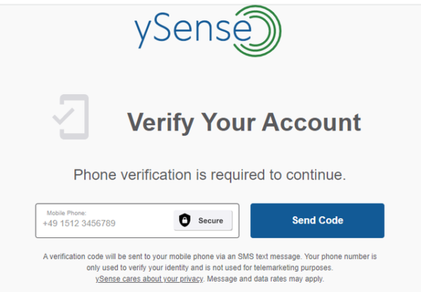 phone verification ySense
