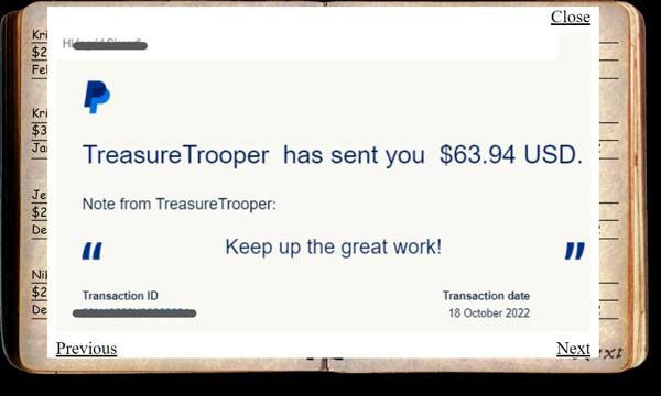 treasure trooper payment proof